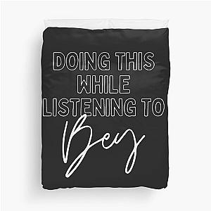 Now Playing: BEYONCE in White Typography Print Duvet Cover