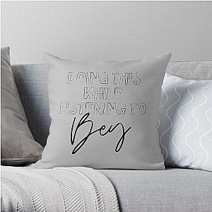 Now Playing: BEYONCE in Black Typography Print Throw Pillow RB1807