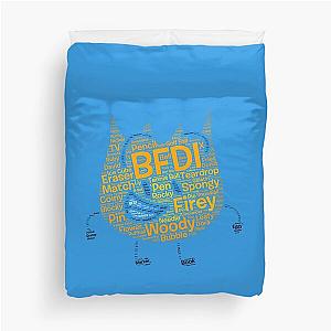 BFDI Word Cloud Firey Shaped Duvet Cover