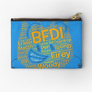 BFDI Word Cloud Firey Shaped Zipper Pouch