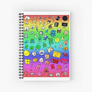 BFDI All Characters (Rainbow) Spiral Notebook