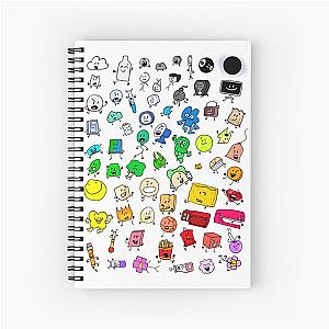 BFDI All Characters (Transparent) Spiral Notebook