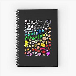 Classic BFDI Inanimate Insanity All Characters (Transparent)  Spiral Notebook