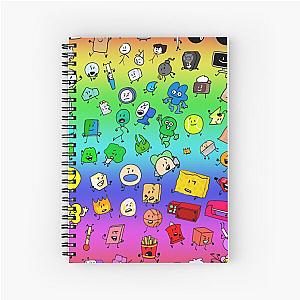 BFDI All Characters (Rainbow)  Spiral Notebook