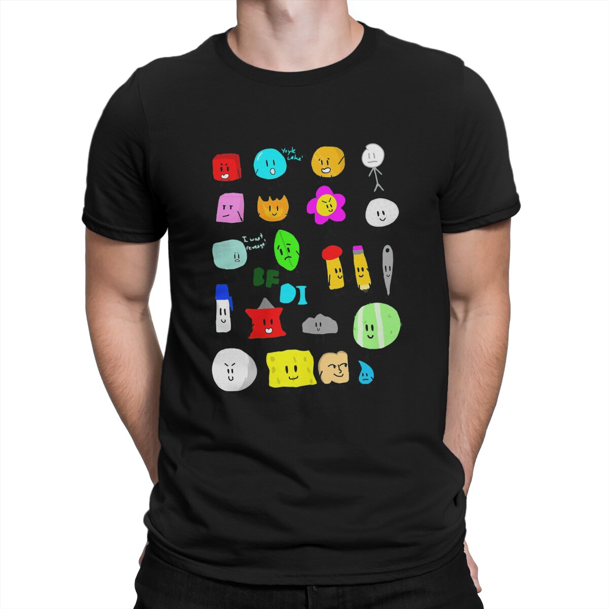 Characters Battle for Dream Island BFDI Crewneck T-Shirts | Battle for ...