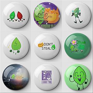 BFDI Leafy Evil Firey Characters Button Pin