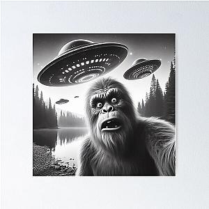 Funny Bigfoot UFO Poster