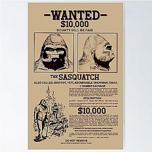 Bigfoot Wanted Poster Aged Poster