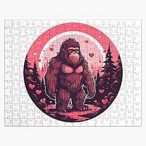 Bigfoot Hearts Art Jigsaw Puzzle
