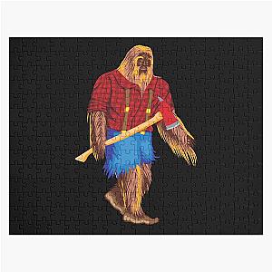 Bigfoot Lumberjack Log Rolling Woodsman Gift Sweatshirt Jigsaw Puzzle