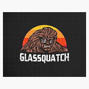 Bigfoot Pun for Sasquatch Lovers Glassquatch Jigsaw Puzzle