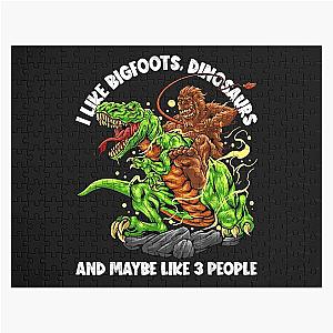 I Like Bigfoot Dinosaurs Maybe 3 People Lover Jigsaw Puzzle