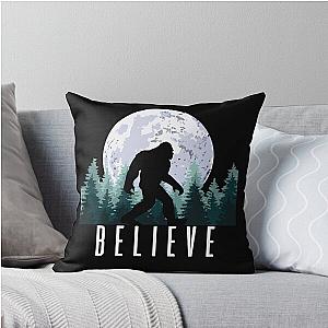 Bigfoot Believe Throw Pillow