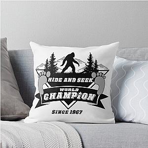 Bigfoot Hide and Seek T-Shirt World Champion Sasquatch Funny Classic Throw Pillow