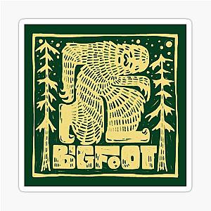 Bigfoot Cryptid Woodcut Sticker