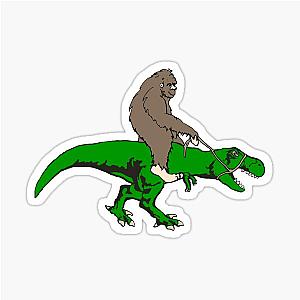 Bigfoot riding T-Rex sticker