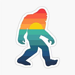 Bigfoot Retro Sunset Silhouette Sticker
