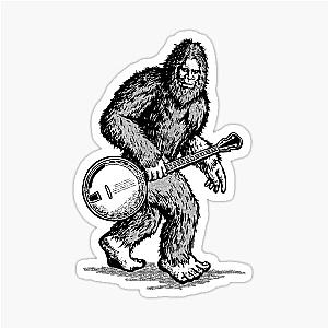 Grassquatch Bigfoot with Banjo Funny Bluegrass Sticker
