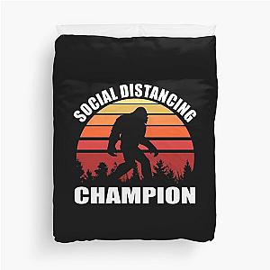 Bigfoot Social Distancing Champion Vintage Sunset Duvet Cover