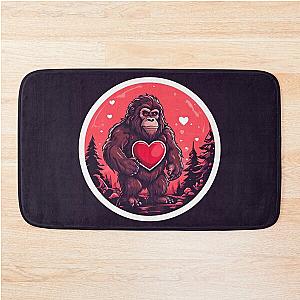 Bigfoot With Heart Design Bath Mat