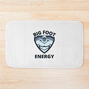 Big Foot Energy Dark Blue Text Bath Mat