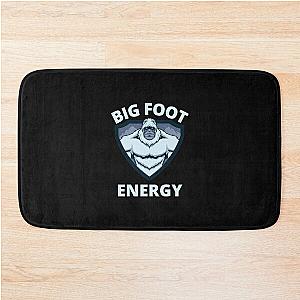 Big Foot Energy Light Blue Text (Bigfoot Sasquatch) Bath Mat