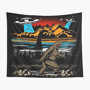Bigfoot Shirt, Loch Ness Monster Sasquatch Graphic Tee Shirt For Men Women Area 51 Tapestry