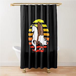 Retro Bigfoot Riding Unicorn Dad Shower Curtain