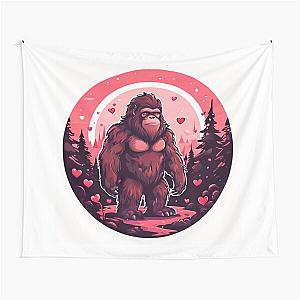 Bigfoot Heart Art Tapestry