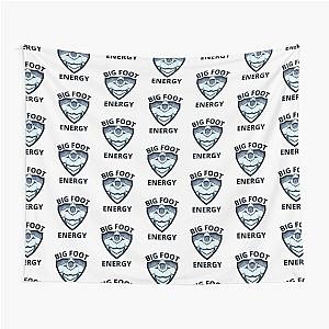 Big Foot Energy Dark Blue Text Bigfoot Sasquatch Tapestry