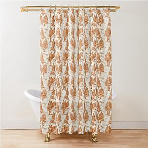 Orange Sasquatch Toile de Jouy Shower Curtain