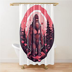 Bigfoot With Big Heart Art Shower Curtain