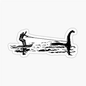 Bigfoot Waterskiing Behind Nessie The Loch Ness Monster Sticker