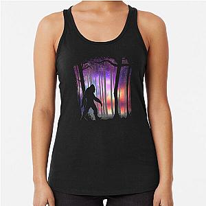 Bigfoot Northern Lights Colorful Galaxy Aurora Gift Racerback Tank Top