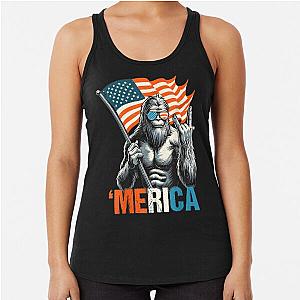 American Flag 4th of July Bigfoot Tank Top