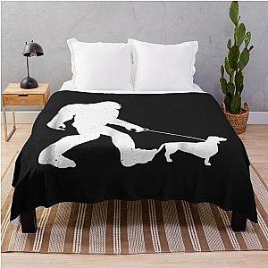 Bigfoot Walking Dachshund Shirt Funny Dog Blanket