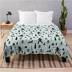 Bigfoot Jackalope Pattern Throw Blanket