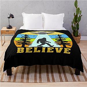 Bigfoot Alien Believe Throw Blanket
