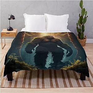 Bigfoot in the Forest Throw Blanket