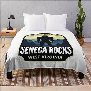 Seneca Rocks West Virginia Bigfoot Throw Blanket