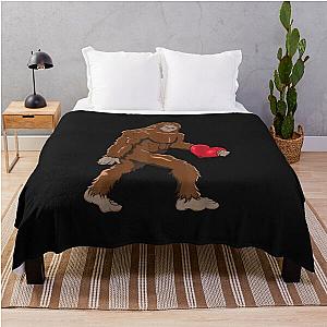 Cute Bigfoot Heart Throw Blanket