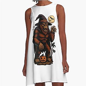 Scary Bigfoot Monster - Spooky Sasquatch in A-Line Dress
