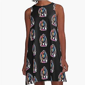 Colorful Bigfoot A-Line Dress