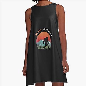 Funny Hiking Camping Bigfoot A Line Dress