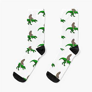 Bigfoot riding T-Rex Socks