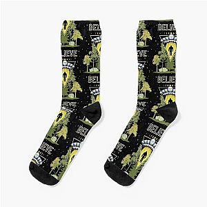 Believe Bigfoot Alien Abduction Socks