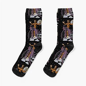 Bigfoot Riding Mothman Socks