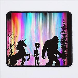 Into the Darkness Bigfoot Alien Unicorn Mouse Pad
