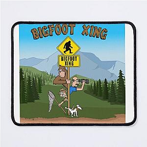 Bigfoot Xing Cartoon Searching for Bigfoot Mouse Pad