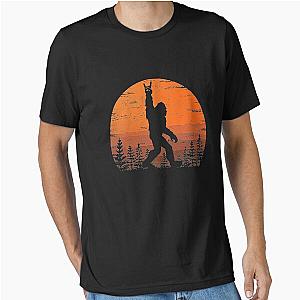 Funny Retro Bigfoot Sasquatch Forest Rock Roll Shirt Essential Birthday T-Shirt